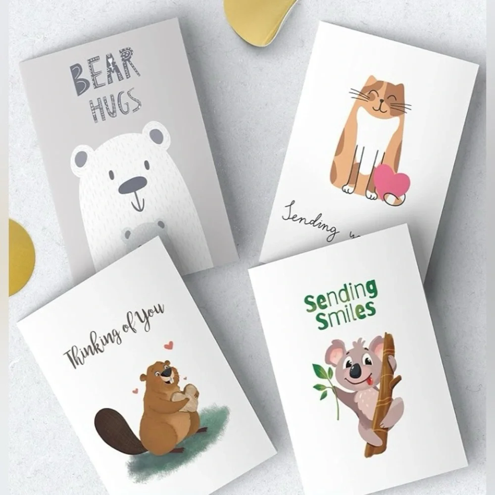 Cute Animal Thinking of You Cards 23 Cards And Envelopes